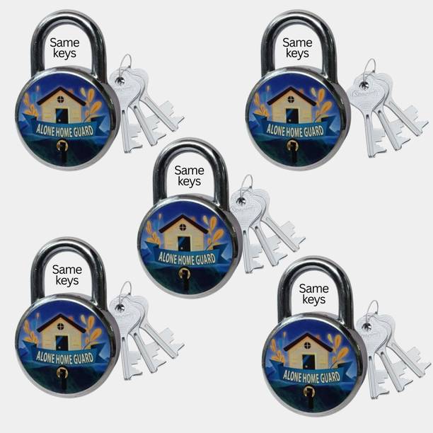 onepro Home Guard 50mm 5 Padlocks with 15 Same Keys Double Locking 7 Levers Padlock