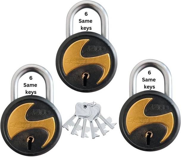 onepro Azco Round Spor(t Black) 50MM,3 Padlock 6 Same K...