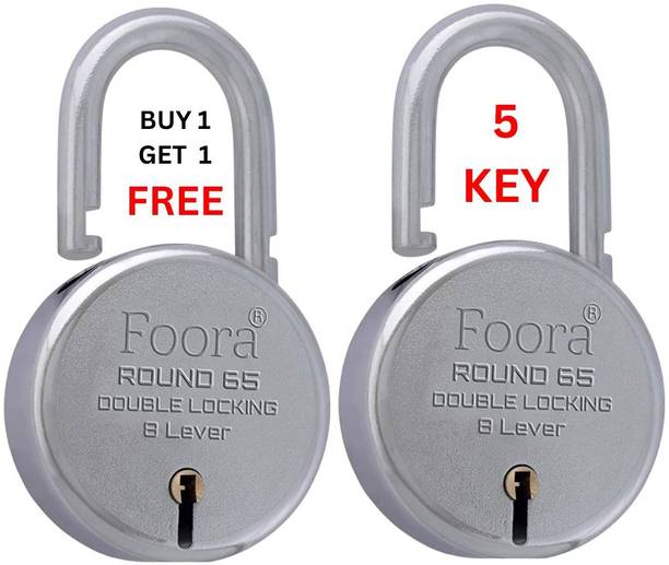 लिंक ओ लाइन ROUND 65 PACK OF 2, DOUBLE LOCKING MULTIPURPOSE LOCK पैडलॉक