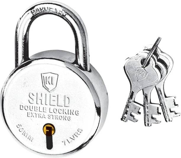 KISHIELD Round 50mm , 7 Levers Steel padlock (1 pc) Pad...