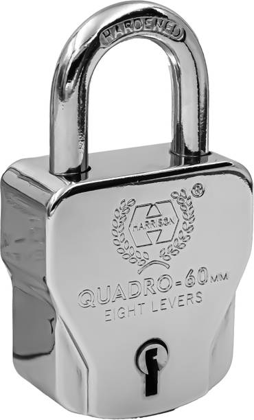 HARRISON Padlock 52mm 6 Lever with 4 Keys QUADRO-5567 Pack of 1/ Lock and key Padlock