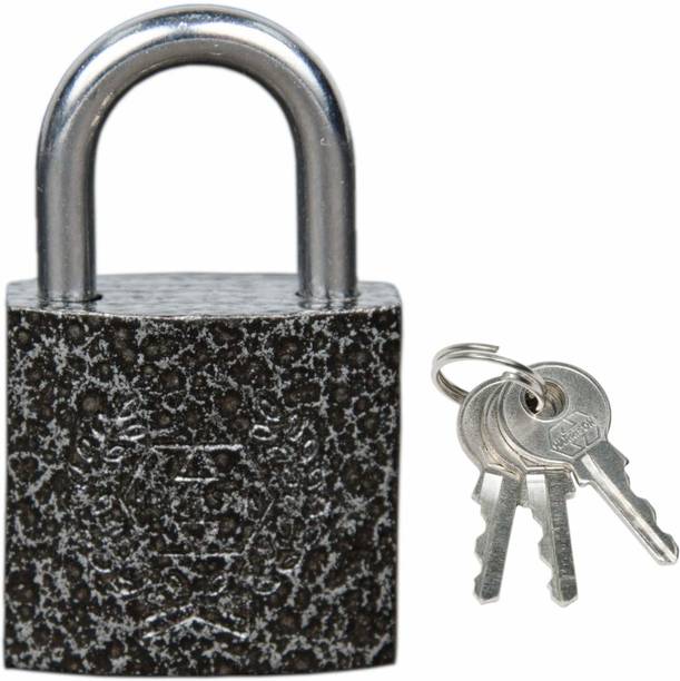 HARRISON C I-0320 Iron 3 Pins Padlock with 3 Keys, Grey...