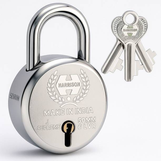 HARRISONLOCK Round Padlock 50mm 6 Lever With 3 Keys J-S...