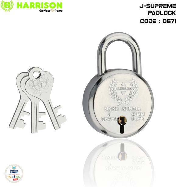 HARRISON 0671 J Supreme Round 40mm BCP Padlock with Lock and Key Padlock