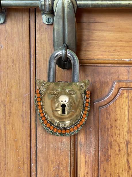 utsavicraft Handicraft Brass Tiger face Stone Studded L...