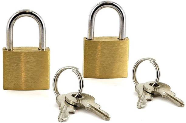 PuthaK 25mm Mini Brass Square Padlock 2 Keys Included -...