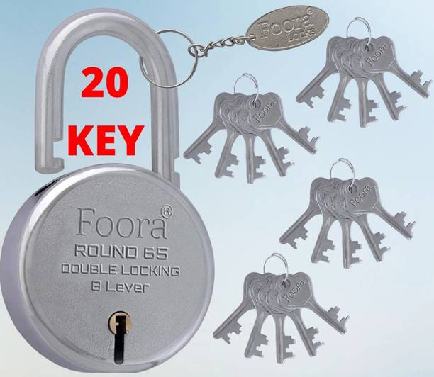 Foora lock and key door lock for home round 65mm pad lo...