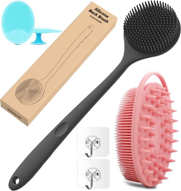 kroywen Silicon Shower BathBack Brush+ 2in1 Body Scrubber & Scalp Massager+Face Scrubber