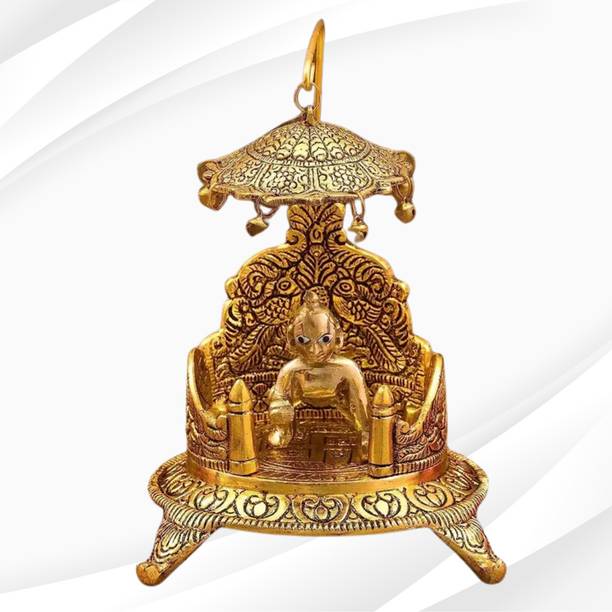 Yashodanandan Krishna jhula, Laddu Gopal metal Jhula Swing for Baal Gopal with Singhasan Aasan Jhula