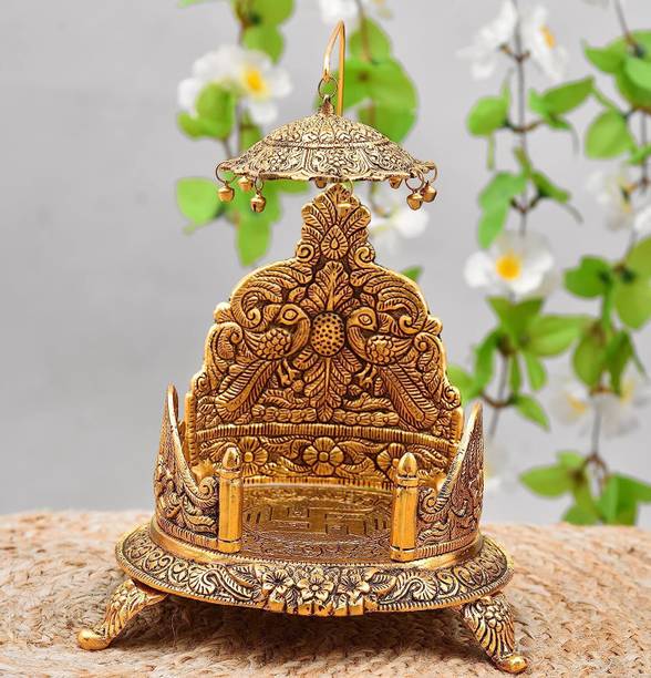sanskaari Metal Krishna Sihasan, Laddu Gopal Singhasan For Home Metal Home Temple Jhula