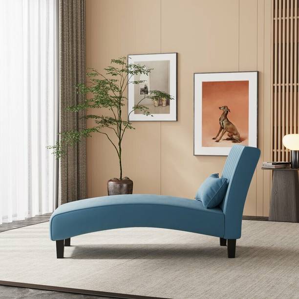 TFS Velvet Stylish Chaise Lounger with Pillow for Bedroom ,Living Room,Office Solid Wood Lounger