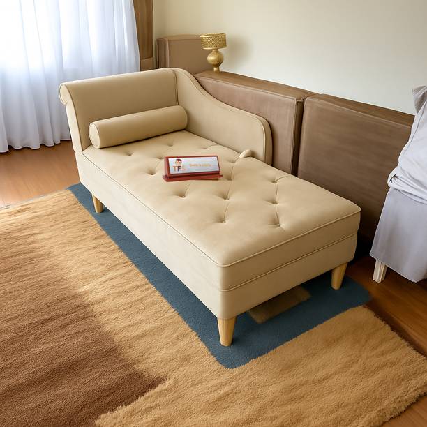 TFS Premium Velvet Tufted Relaxing Chaise/Lounger/Sofa For Home & Living Room Solid Wood Lounger