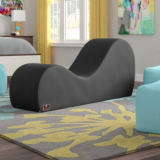 WoodenTwist Armless Modern Chaise Lounge Velvet Fabric Lounger