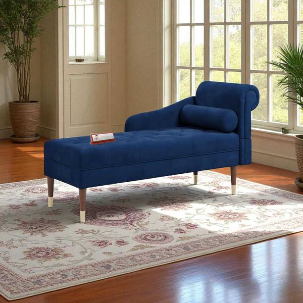 TFS Premium Velvet Tufted Relaxing Chaise/Lounger/Sofa For Home & Living Room Solid Wood Lounger