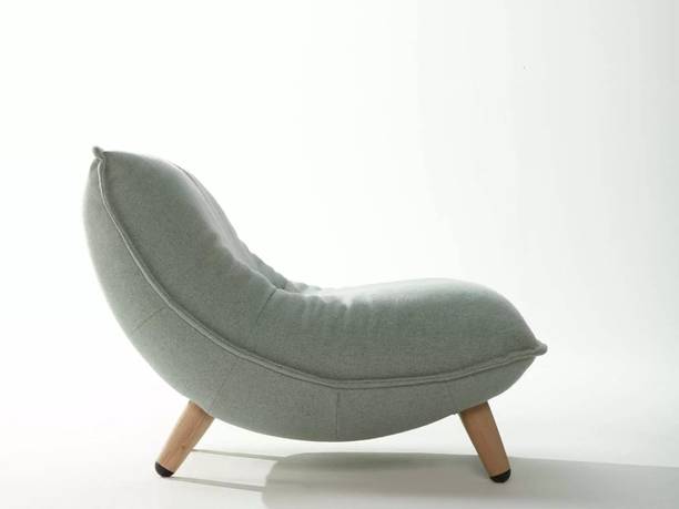 Giftoshopee Cushioned Fabric Upholstery Lounge Chair with Wooden Frame Engineered Wood Lounger