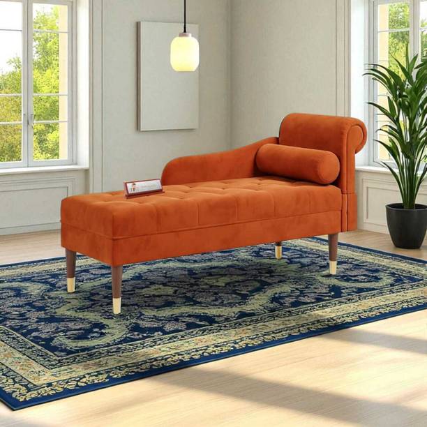 TFS Premium Velvet Tufted Relaxing Chaise/Lounger/Sofa For Home & Living Room Solid Wood Lounger