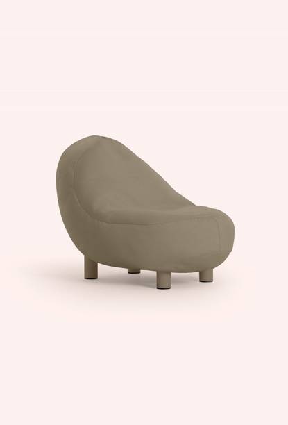 Giftoshopee Cushioned Fabric Upholstery Lounge Chair with Wooden Frame Engineered Wood Lounger