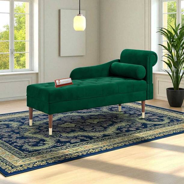 TFS Premium Velvet Tufted Relaxing Chaise/Lounger/Sofa For Home & Living Room Solid Wood Lounger