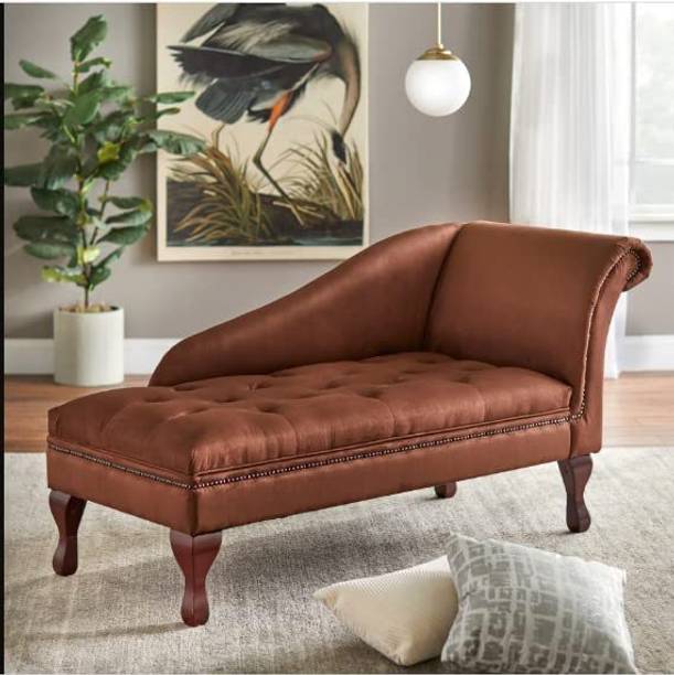 Furniture Hub Classic Chaise Longue in Chesterfield Style Couch Armchair Relax Lounger Sofa Solid Wood Chaise