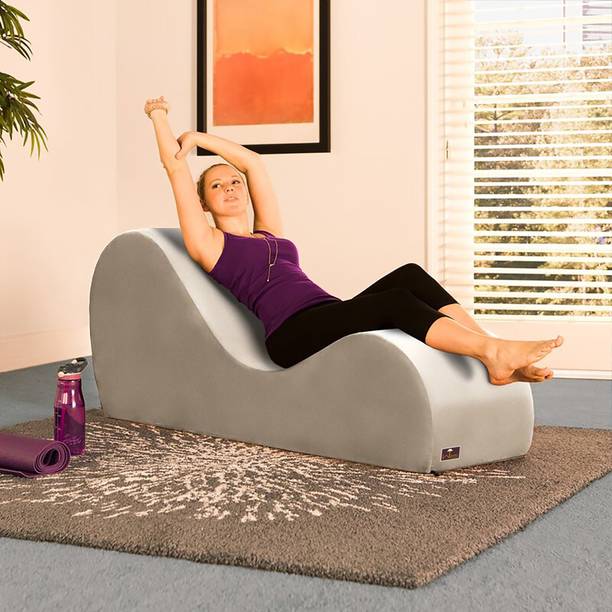 WoodenTwist Armless Modern Chaise Lounge Velvet Fabric Lounger