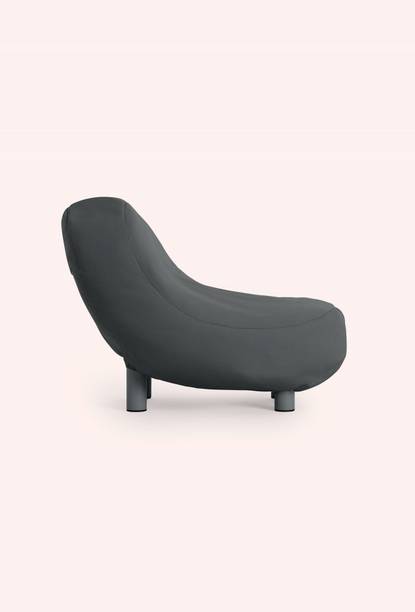 Giftoshopee Cushioned Fabric Upholstery Lounge Chair with Wooden Frame Engineered Wood Lounger
