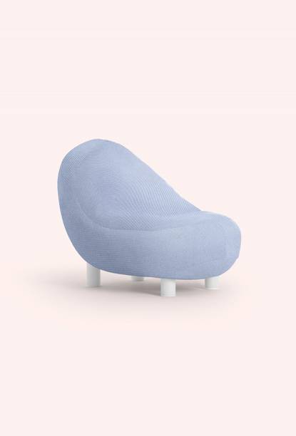 Giftoshopee Cushioned Fabric Upholstery Lounge Chair with Wooden Frame Engineered Wood Lounger