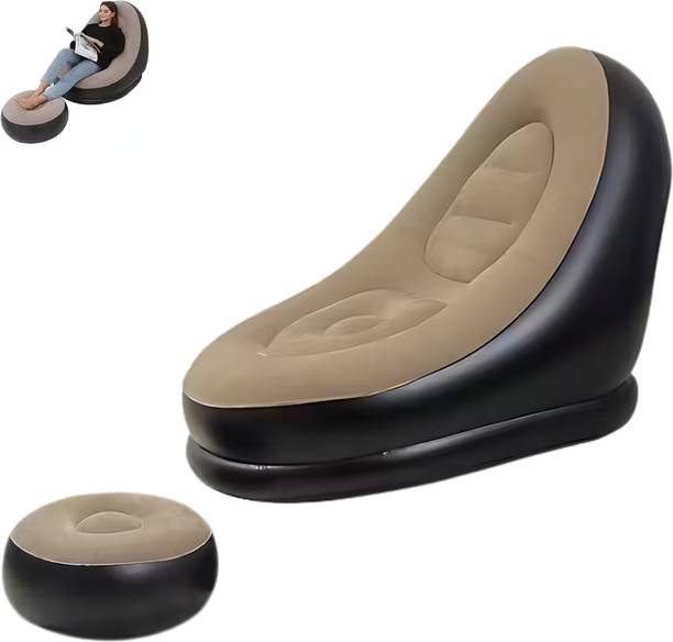 DRUMSTONE Inflatable Lounge Chair – Ultra-Light, Foldable Air Seat for Home & Outdoors Use Leather Chaise