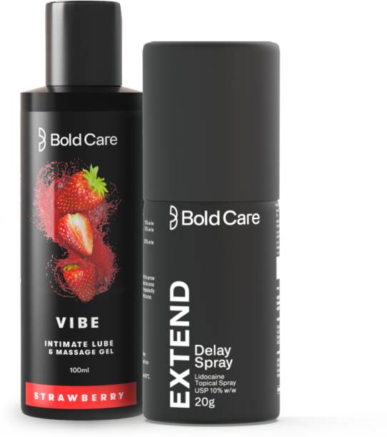 Bold Care Strawberry Vibe & Extend - Premium Lube & Topical spray Kit Lubricant