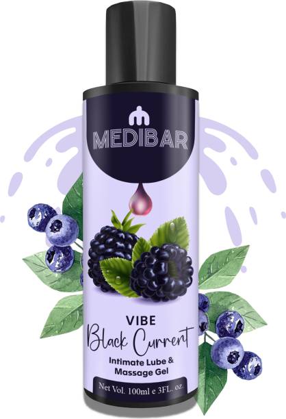 medibar Black current Flavoured Compatible with condoms & toys`2 in 1 massage Gel & Lubricant