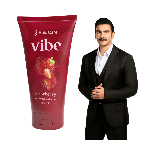 Bold Care Strawberry Flavoured Intimate Lube & Massage Gel - Water Based Formula - No Parabens - No Silicone - Long lasting - Easy on the skin - Edible - 100 ml Lubricant