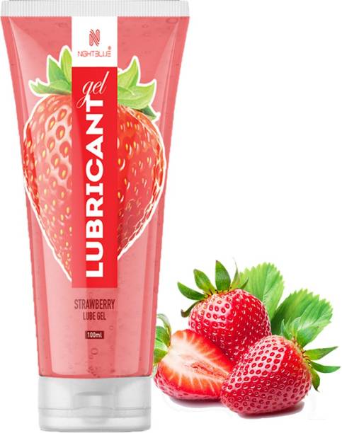 NightBlue Strawberry Lubricant Gel I Water Based I Moisturize Skin For Longer Time I Instant Arousal with Soothing Effects 100Ml Pack of 1 Lubricant