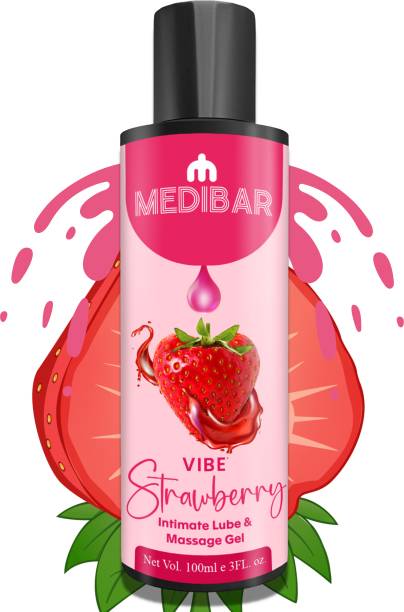 medibar Natural Strawberry Flavoured Compatible with condoms & toys`2 in 1 massage Gel & Lubricant