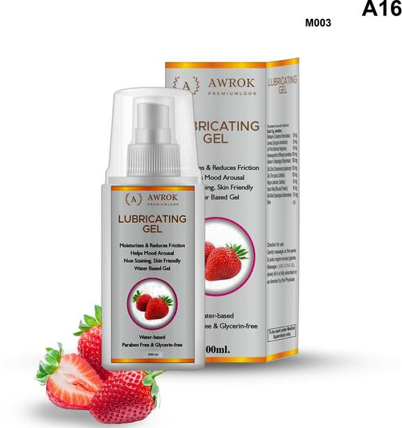 AWROK Water Based Slide Intimate Lube & Massage Gel, Strawberry Lubricant