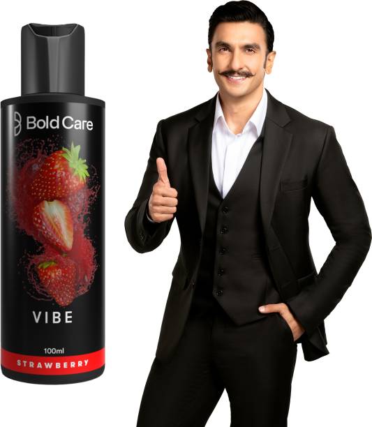 Bold Care Strawberry Flavoured Intimate Lube & Massage Gel - Water Based Formula - No Parabens - No Silicone - Long lasting - Easy on the skin - Edible - 100 ml Lubricant