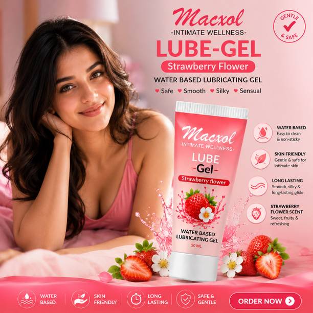 Macxol Strawberry Flower Smooth Wellness Lube Gel for Men & Women Long Lasting Lubricant