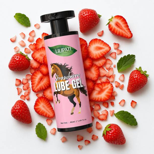 LILIPATI Strawberry Lube Gel with Free Condom | Water Based Flavored Lubricant Gel Lubricant