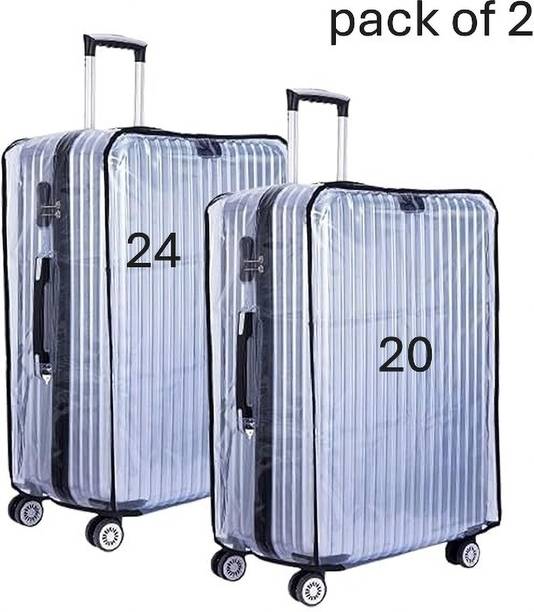 lisahub Transparent PVC Suitcase Cover / Trolley Bag Cover Transparent PVC Dust Proof Cover for 20 & 24 pack of 2 Luggage Cover