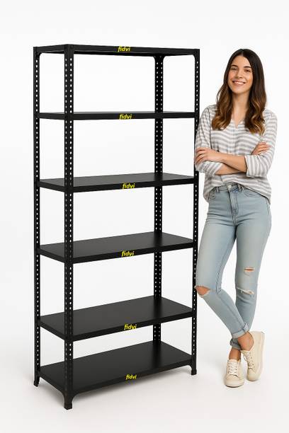 FIDVI Slotted Angle 6 Shelves Multipurpose Powder Coated Storage Rack office Heavyduty Luggage Rack