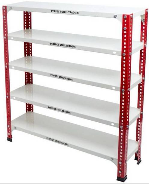 Progressive Enterprises Slotted Angle CRC Sheet 5 Shelves Multipurpose Storage Luggage Rack