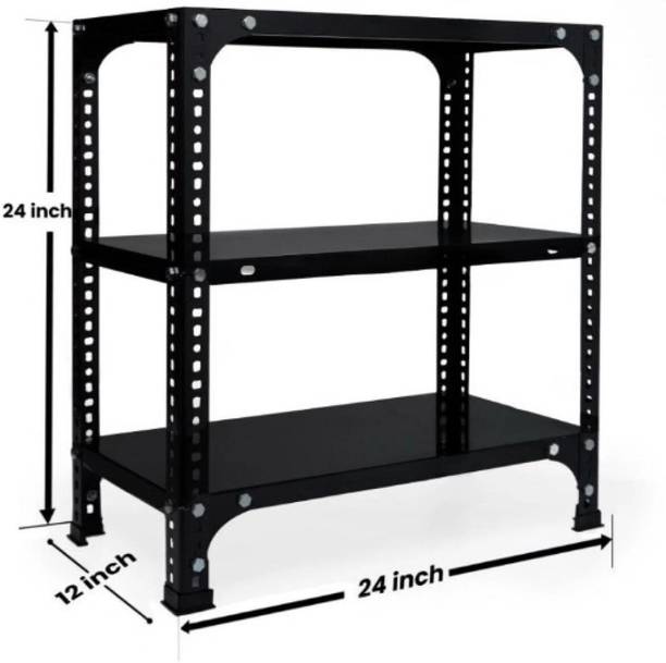 Aknoteek Slotted Angle 3 Shelves Multipurpose rack, office rack, shoe rack ,kitchen rack Luggage Rack