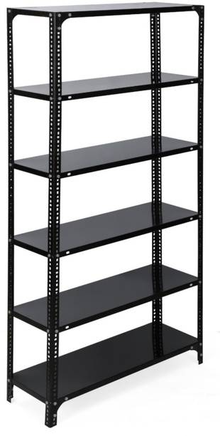 Progressive Enterprises Slotted Angle CRC Sheet 5 Shelves Multipurpose Storage Metal Open Book Shelf