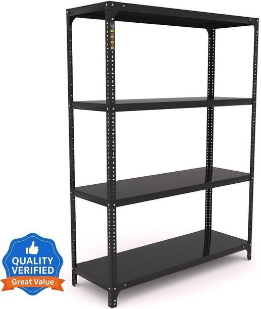 FIDVI FERRO Sturdy Steel Luggage Rack Foldable (12x35x48)inches 4 Shelf Portable Heavy Duty Luggage Rack