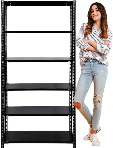 Perfect Steel Traders New Slotted Angle 6 Shelves Multipurpose Powder Coating Storage Racks Luggage Rack