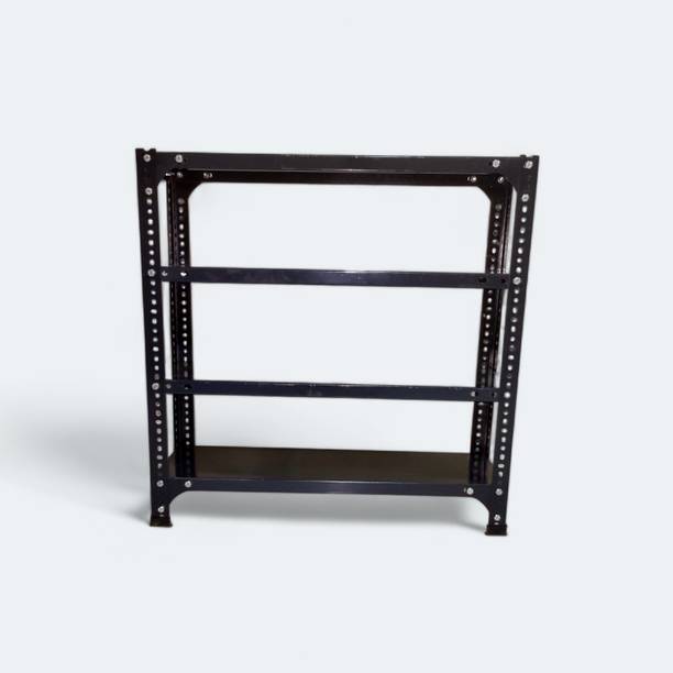 Shelffusion 30 x 09 x 30 inch Black Powder Coated 4 Shelf Rack Luggage Rack
