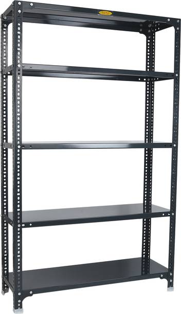 Mil-Nil PRIME CRC SHEET 5 Shelf 24 Gauge Slotted Angle Rack 18 Gauge (48X36X9 IN, Grey) Luggage Rack