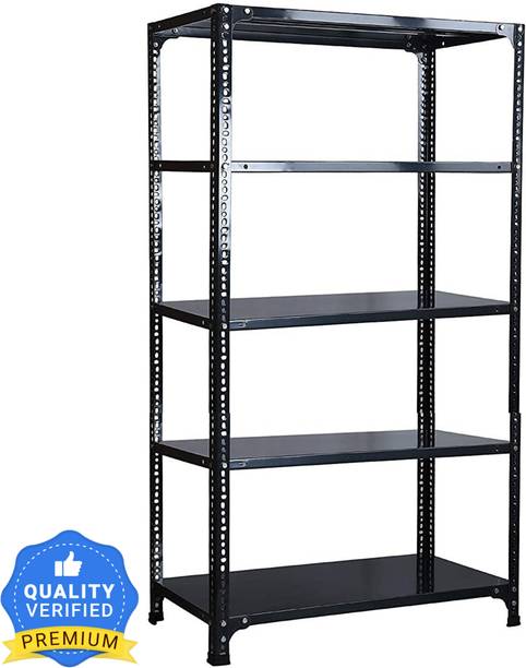 Spacious Slotted Angle CRC Sheet 5 Shelves Multipurpose Storage Dimension 12"X36"X72" Luggage Rack