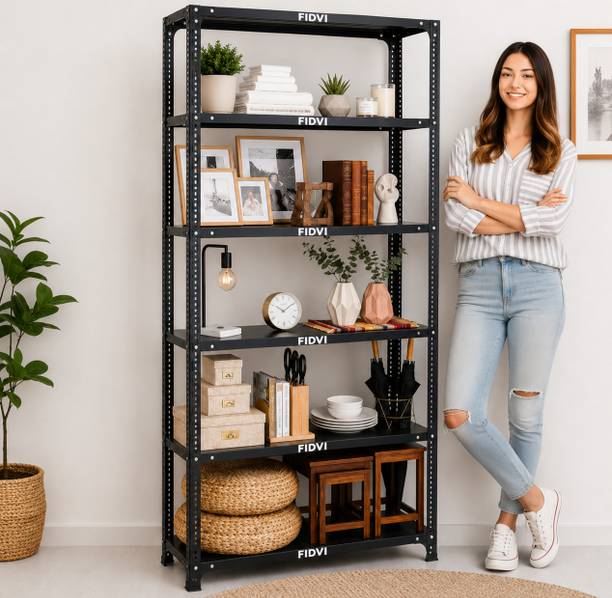 FIDVI Iron Rack Metal Shelves Storage Shop Rack Luggage Powder Coated (09"Wx35"Lx72"H) Iron Wall Shelf