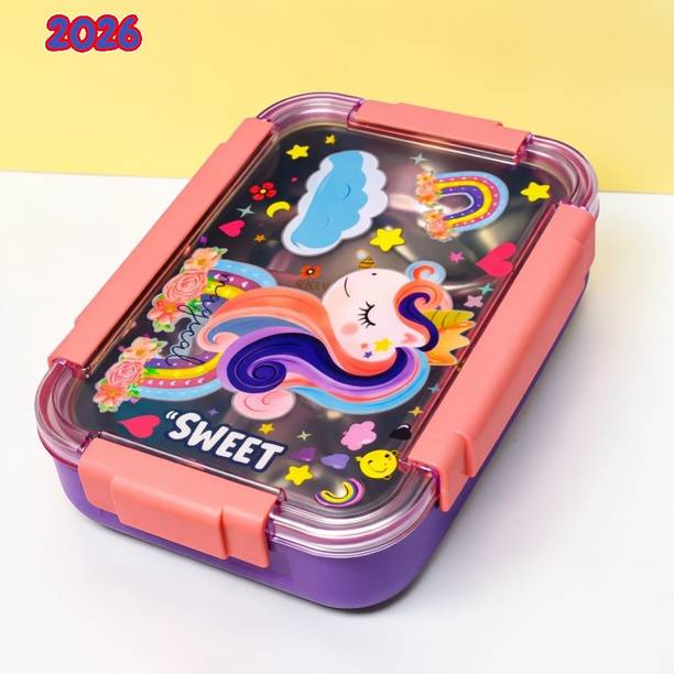 Shamsa A519 Premium Quality Lunch Box Set | Stylish & Functional Design 3 Containers Stainless Steel School Lunch Box