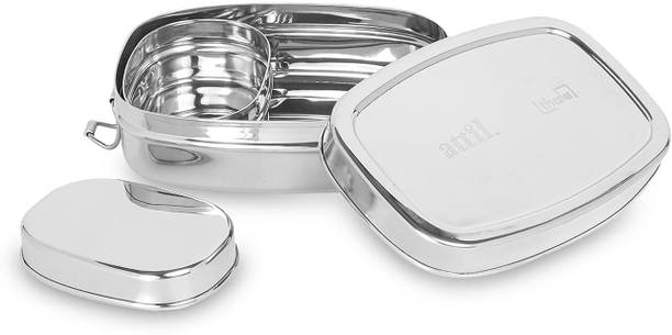 थाला -Stainless Steel Lunch Box for School & Office-Kids Friendly Lid-Capacity 600ml 1 कंटेनर लंच बॉक्स