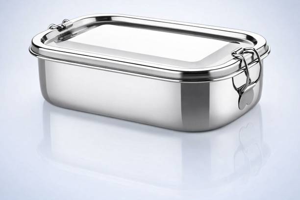 Metelio Stainless Steel Lunch Box Premium Bento Style 2 Containers Stainless Steel School Lunch Box